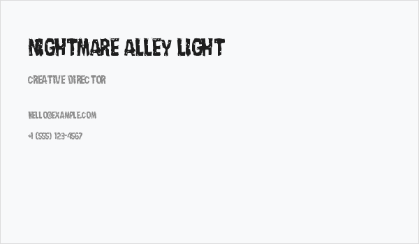 Nightmare Alley Light Business Card