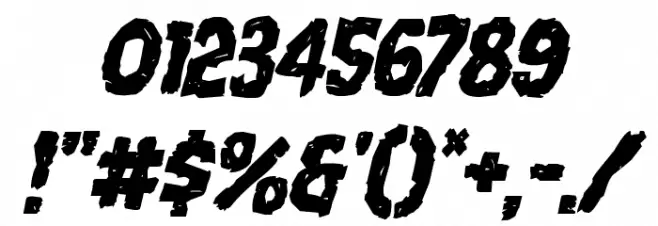 Nightmare Alley Staggered Italic Font OTHER CHARS