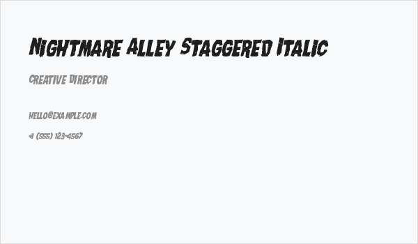 Nightmare Alley Staggered Italic Business Card