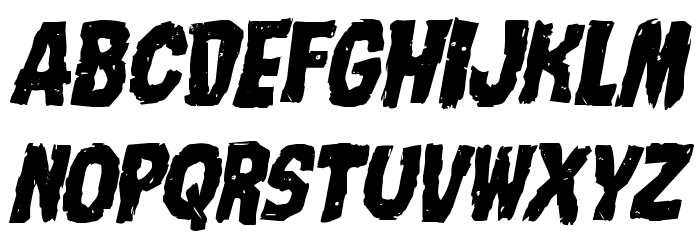 Nightmare Alley Staggered Italic Font LOWERCASE