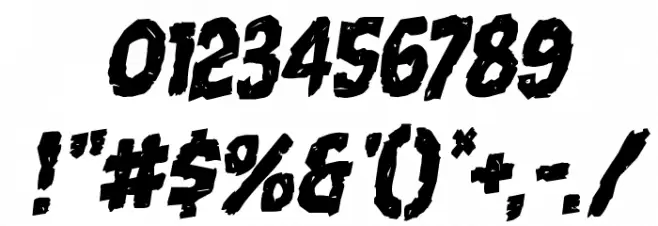 Nightmare Alley Staggered Rotalic Font OTHER CHARS