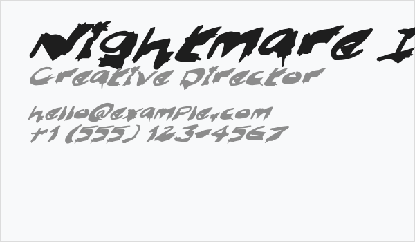 Nightmare Ink Italic Business Card
