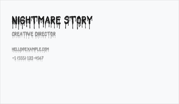 Nightmare Story Business Card
