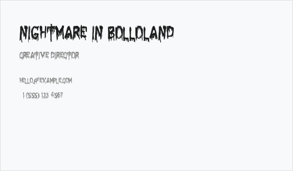 Nightmare in Bolloland Business Card