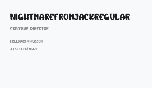 NightmareFromJackRegular Business Card