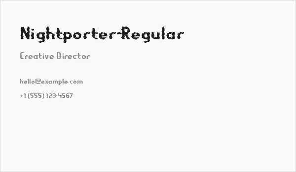 Nightporter-Regular Business Card