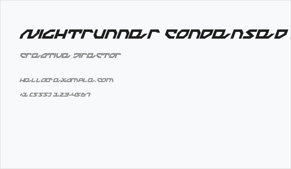 Nightrunner Condensed Italic Business Card