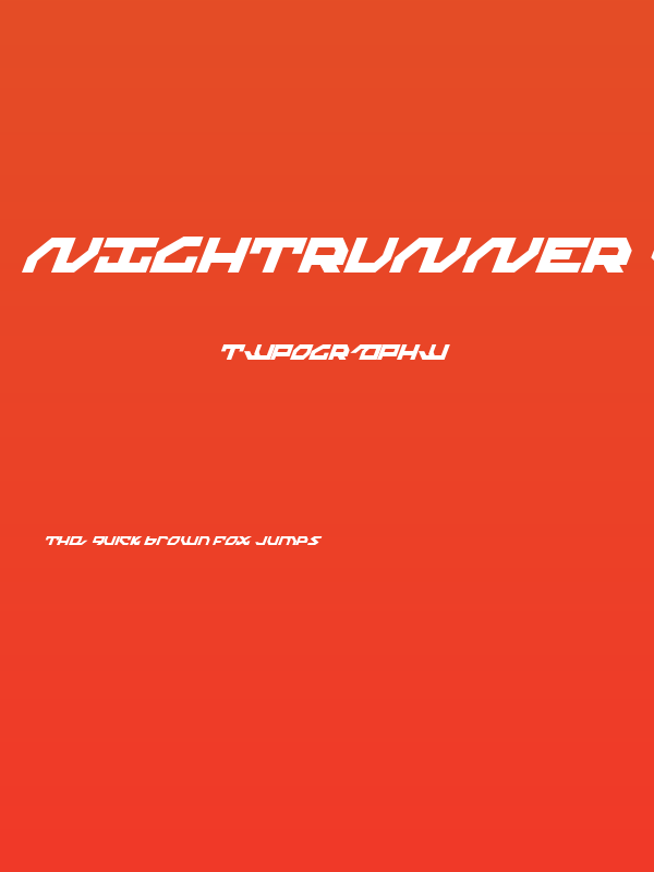 Nightrunner Condensed Italic Poster
