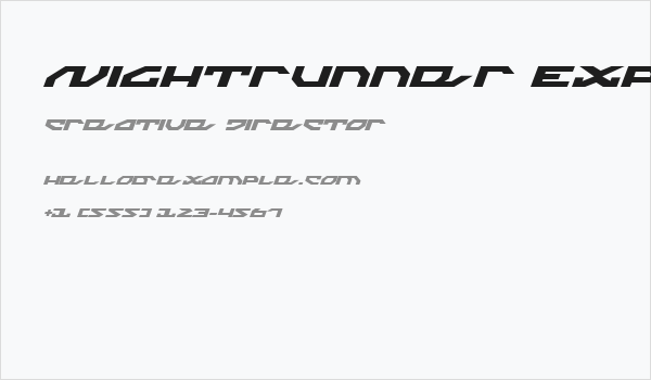 Nightrunner Expanded Italic Business Card