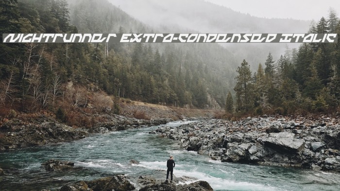 Nightrunner Extra-Condensed Italic Fonte examples