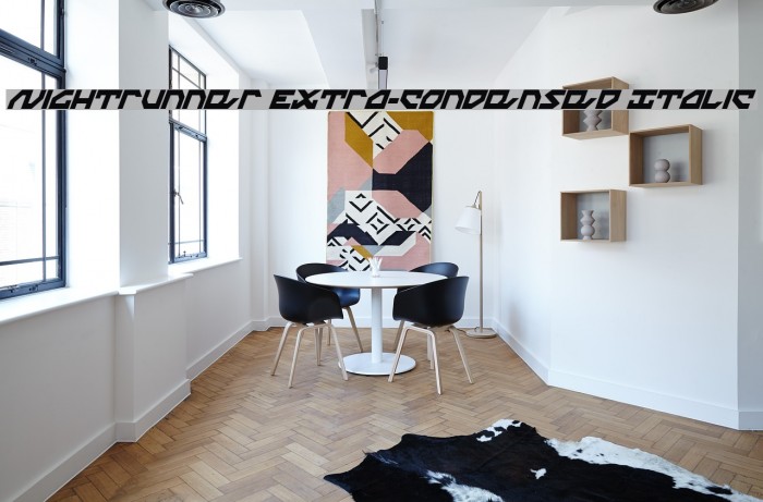 Nightrunner Extra-Condensed Italic Fonte examples