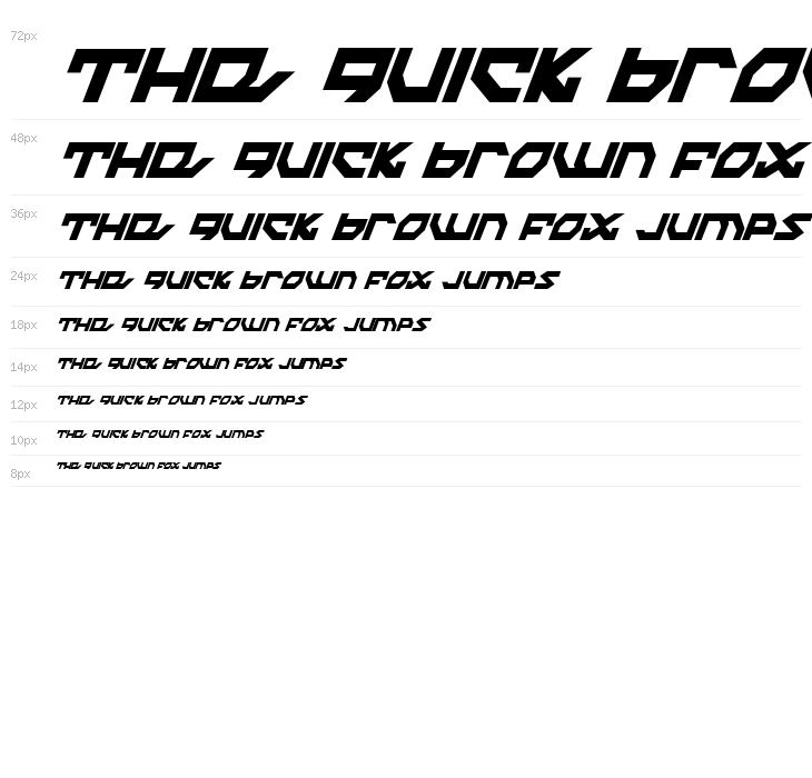 Nightrunner Extra-Condensed Italic Waterfall