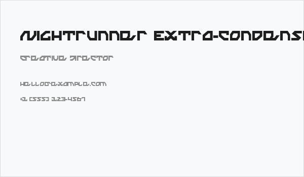 Nightrunner Extra-Condensed Business Card