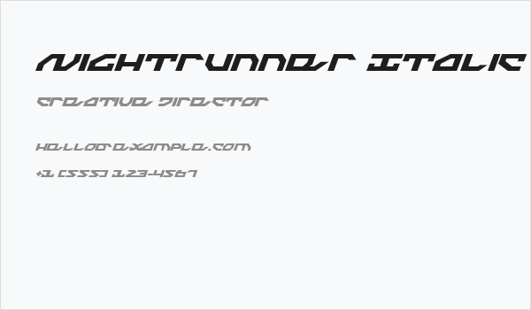 Nightrunner Italic Business Card