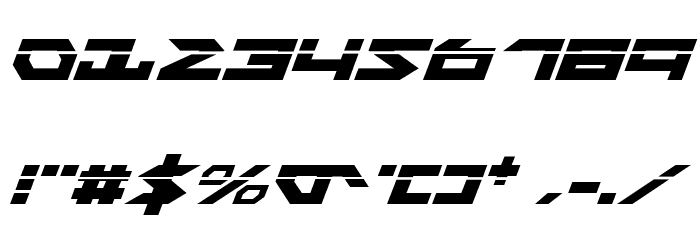 Nightrunner Laser Italic Font OTHER CHARS