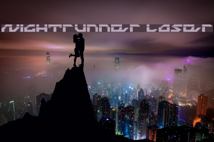 Nightrunner Laser Font examples