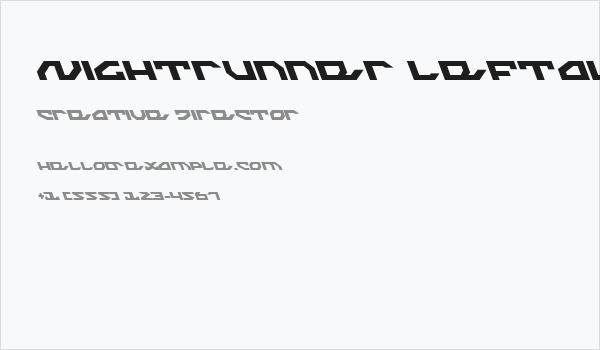 Nightrunner Leftalic Business Card