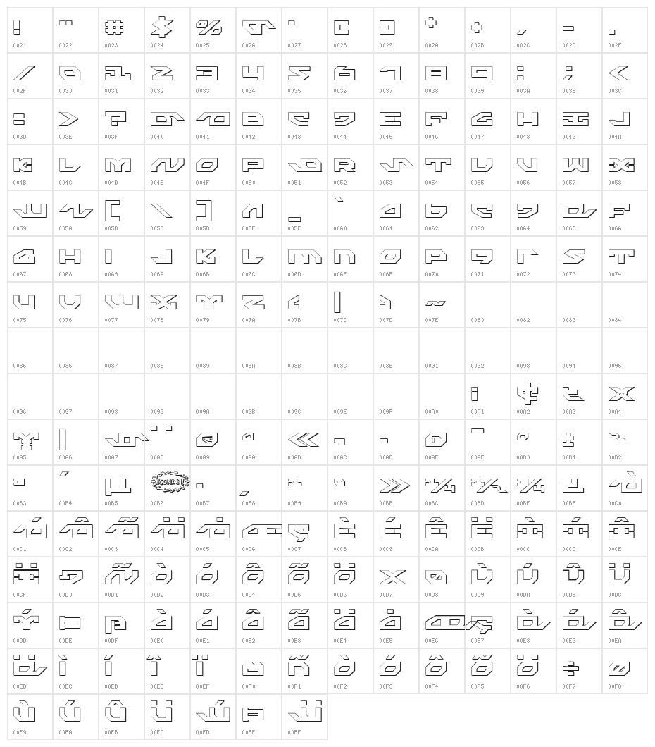 Nightrunner Shadow Character Map
