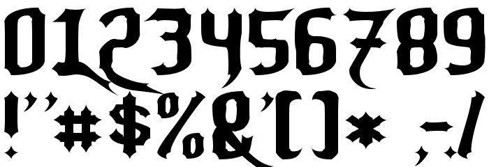 Nightwarrior Normal Font OTHER CHARS