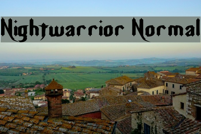 Nightwarrior Normal Font examples