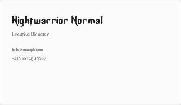 Nightwarrior Normal Business Card