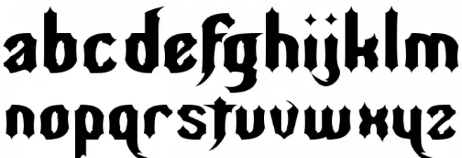 Nightwarrior Normal Schriftart Kleinbuchstaben