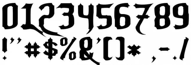 Nightwarrior Font OTHER CHARS