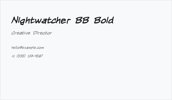 Nightwatcher BB Bold Business Card