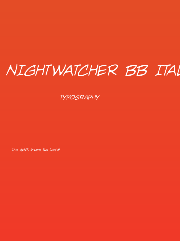 Nightwatcher BB Italic Poster