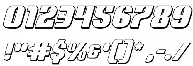 Nightwraith 3D Italic Font OTHER CHARS