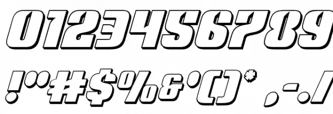 Nightwraith 3D Italic Font OTHER CHARS