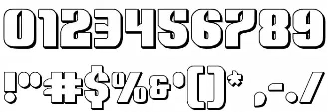 Nightwraith 3D Regular Font OTHER CHARS