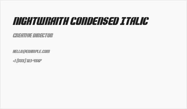 Nightwraith Condensed Italic Business Card