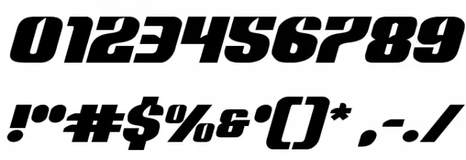 Nightwraith Expanded Italic Font OTHER CHARS