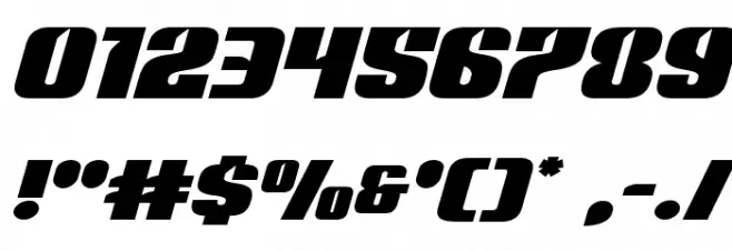 Nightwraith Expanded Italic Font OTHER CHARS