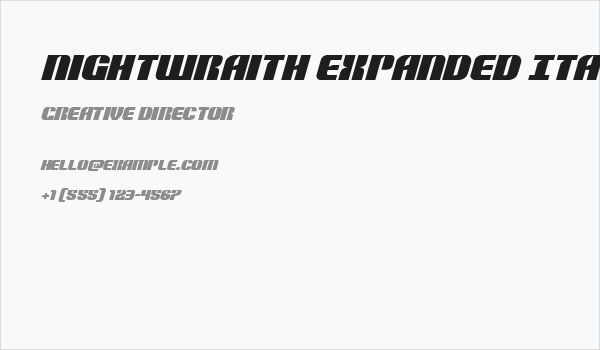 Nightwraith Expanded Italic Business Card