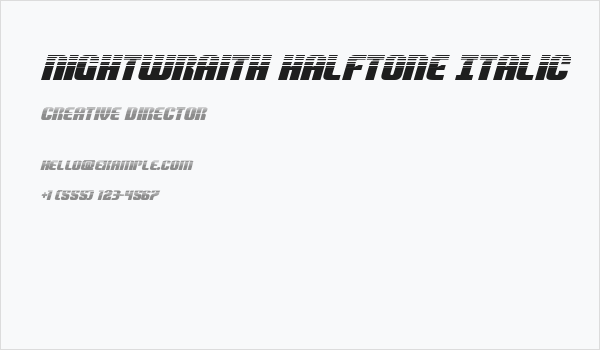 Nightwraith Halftone Italic Business Card