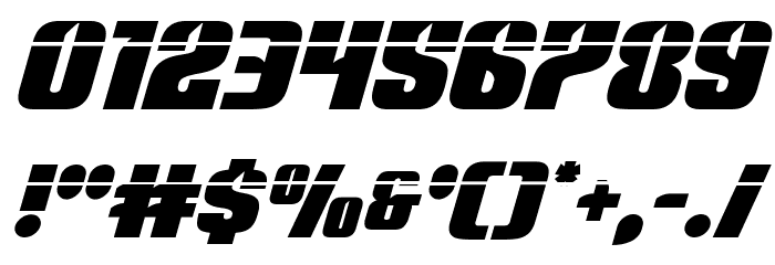 Nightwraith Laser Italic Font OTHER CHARS