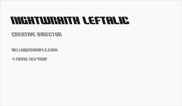 Nightwraith Leftalic Business Card