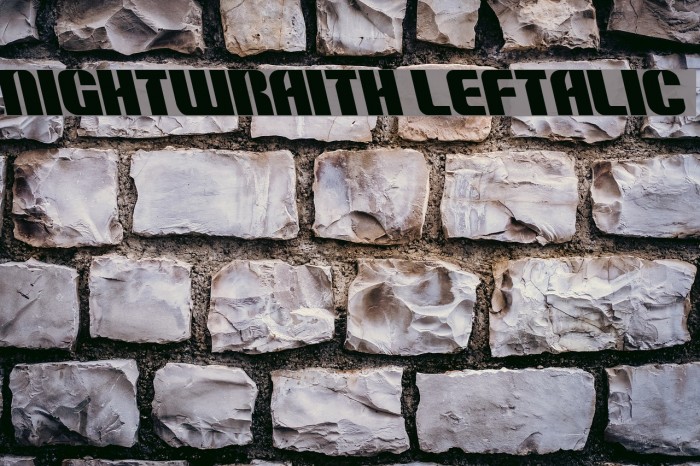 Nightwraith Leftalic Font examples
