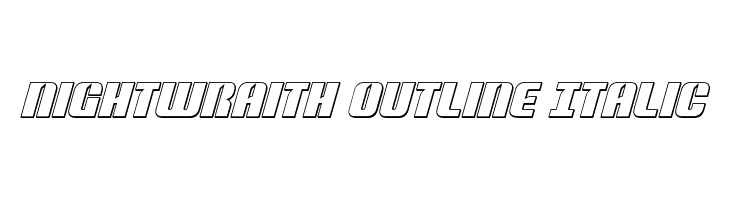 Nightwraith Outline Italic  Frei Schriftart Herunterladen