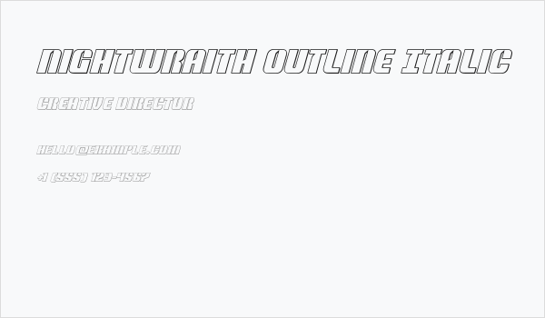 Nightwraith Outline Italic Business Card
