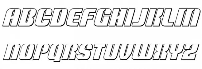 Nightwraith Outline Italic Caratteri MINUSCOLO