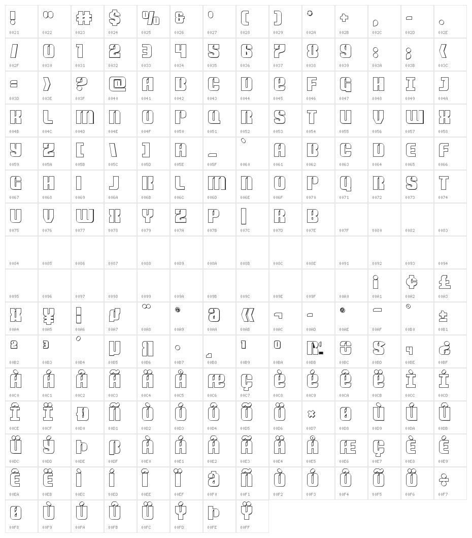 Nightwraith Outline Character Map