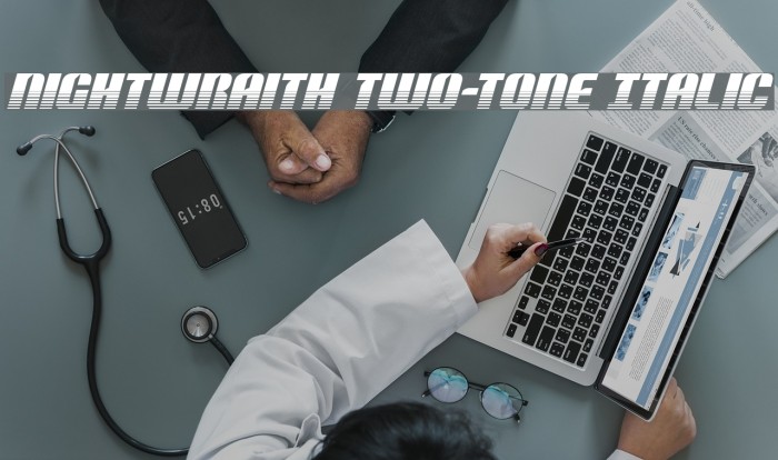 Nightwraith Two-Tone Italic Font examples