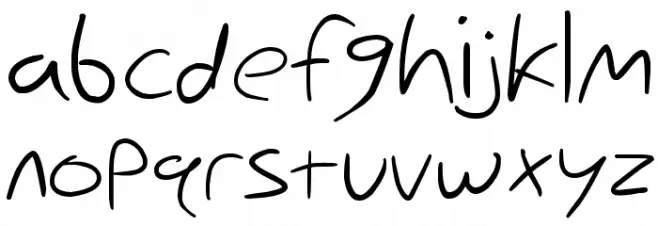 Nihilschiz-Handwriting Schriftart Kleinbuchstaben