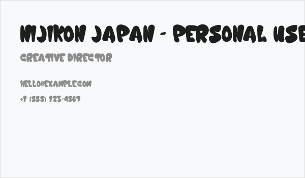 Nijikon japan - Personal use Business Card