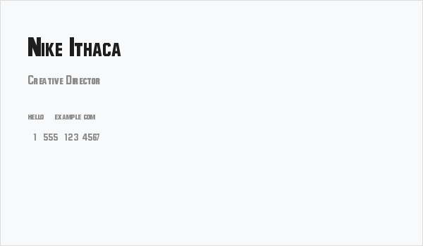 Nike Ithaca Business Card