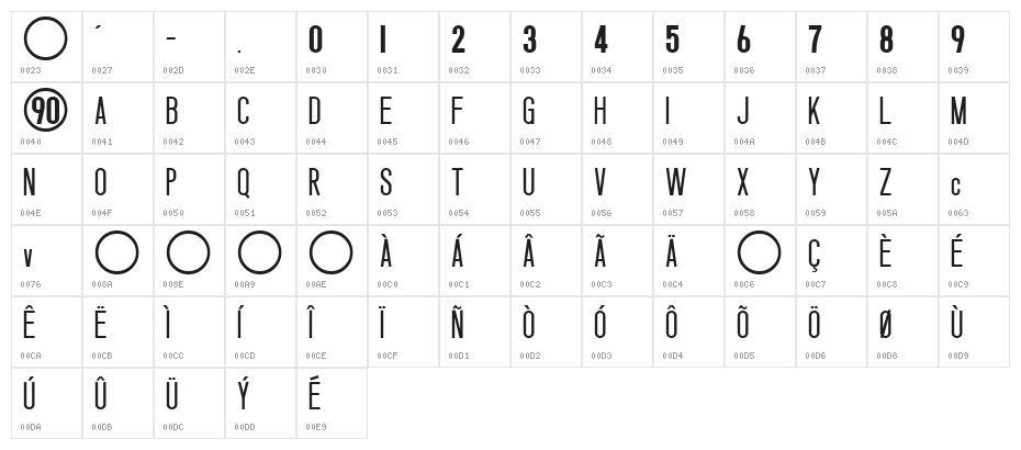 Nike Total 90 Character Map