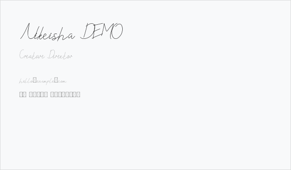 Nikeisha DEMO Business Card